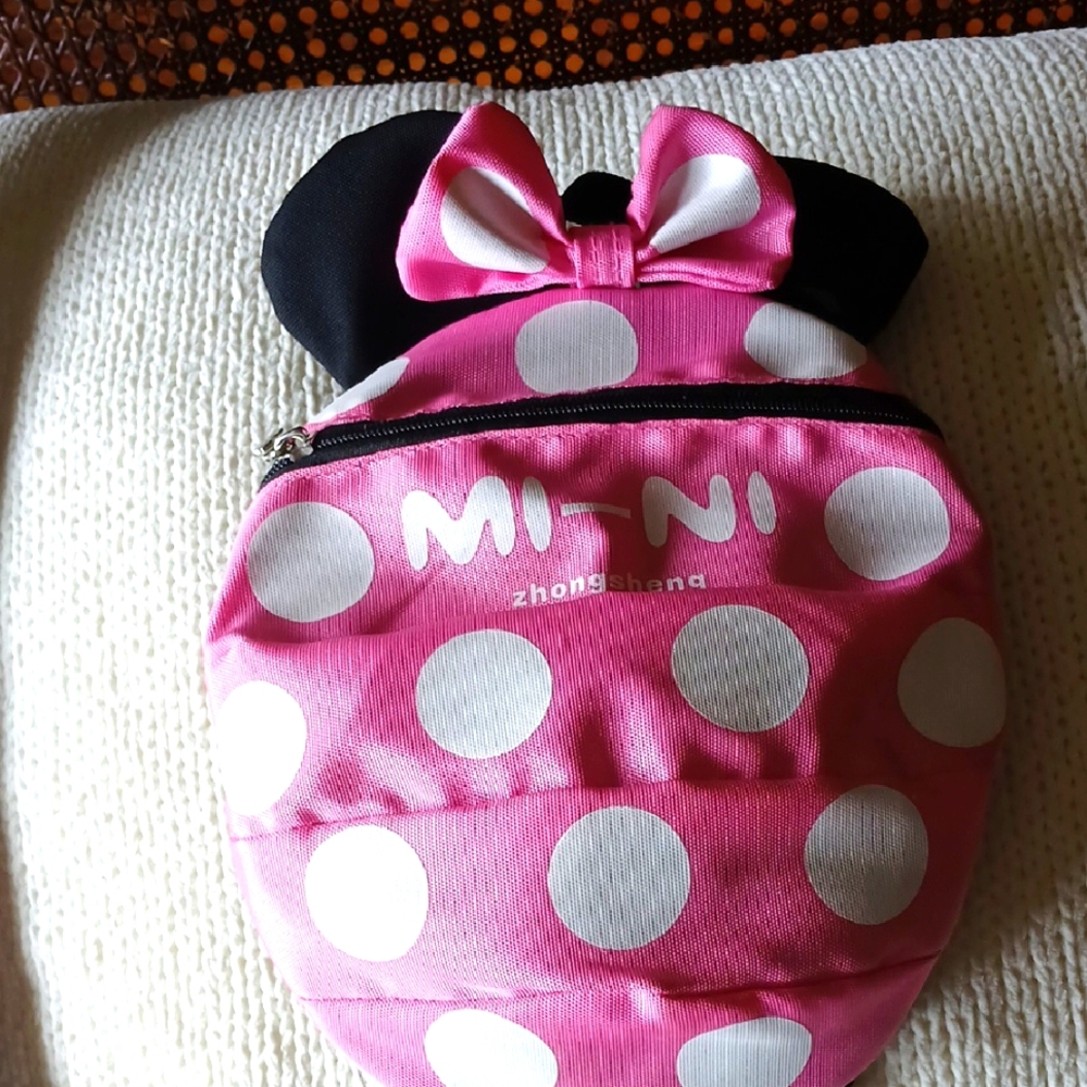 Apple Pink and White Polka Dot Bag